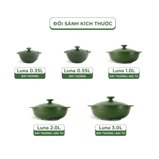Nồi dưỡng sinh Luna (Nồi cạn) 3.0 L + nắp (CK) - Xanh Rêu A001_213039464Tgomminhlong.com