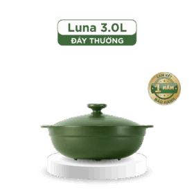  Nồi dưỡng sinh Luna (Nồi cạn) 3.0 L + nắp (CK) - Xanh Rêu A001_213039464gomminhlong.com