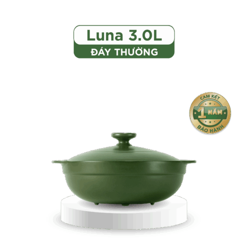 Nồi dưỡng sinh Luna (Nồi cạn) 3.0 L + nắp (CK) - Xanh Rêu A001_213039464gomminhlong.com