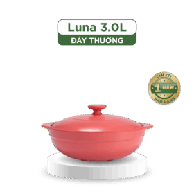 Nồi dưỡng sinh Luna (Nồi cạn) 3.0 L + nắp (CK) - Màu Đỏ 2 A001_213039507gomminhlong.com