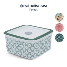  Hộp dưỡng sinh vuông đựng thực phẩm 15 cm + nắp - Dưỡng Sinh - Komos A001_211566LTBgomminhlong.com