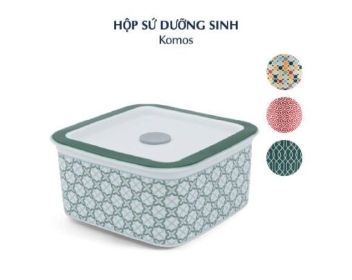 Hộp dưỡng sinh vuông đựng thực phẩm 15 cm + nắp - Dưỡng Sinh - Komos A001_211566LTBgomminhlong.com