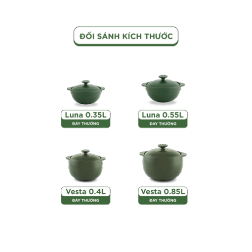 Bộ 4 Nồi Dưỡng Sinh (Bếp gas, hồng ngoại) - HealthyCook (0.35L/0.55L - 0.4L/0.85L) A001_BONOIM5gomminhlong.com