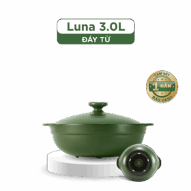  Nồi dưỡng sinh Luna (Nồi cạn) 3.0 L + nắp (CK) - Xanh Rêu A001_213039464Tgomminhlong.com