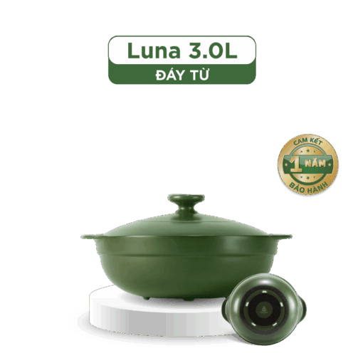 Nồi dưỡng sinh Luna (Nồi cạn) 3.0 L + nắp (CK) - Xanh Rêu A001_213039464Tgomminhlong.com